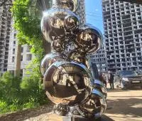 Скульптура из зеркальных шаров нержавеющая сталь (517531) поставка арт-объект  в Пушкино